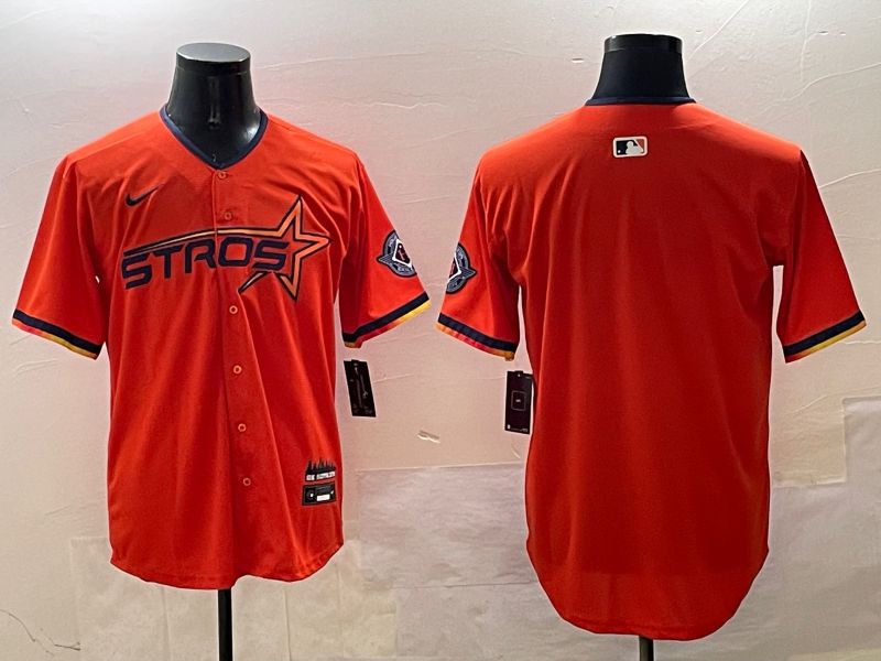 Men Houston Astros Blank Orange Three generations Joint Name 2025 Nike MLB Jersey style 19